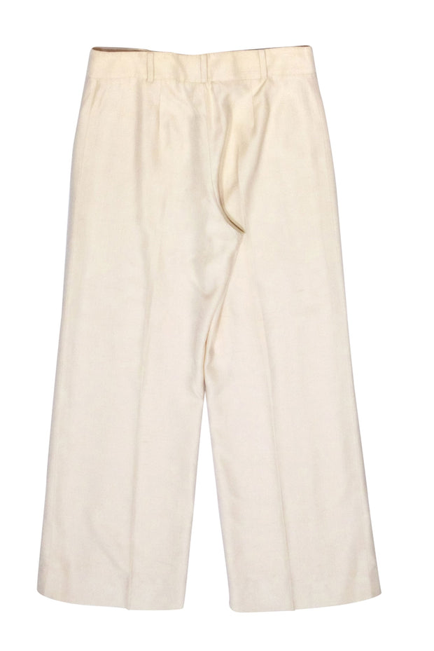 Current Boutique-Oscar de la Renta - Beige Silk High Rise Pants Sz 8