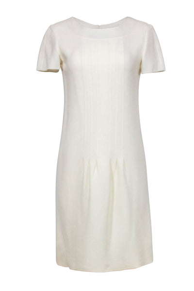 Current Boutique-Oscar de la Renta - Ivory Short Sleeve Dress Sz 10