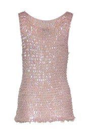 Current Boutique-Oscar de la Renta - Pink Sequin Sleeveless Tank Sz S