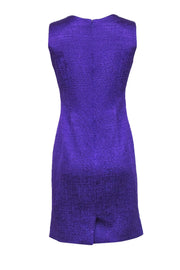 Current Boutique-Oscar de la Renta - Purple Textured Sleeveless Sheath Dress Sz 12
