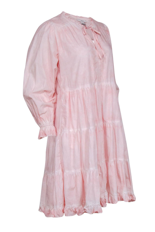 Current Boutique-Othilia - Light Pink Cotton Tiered Dress Sz S
