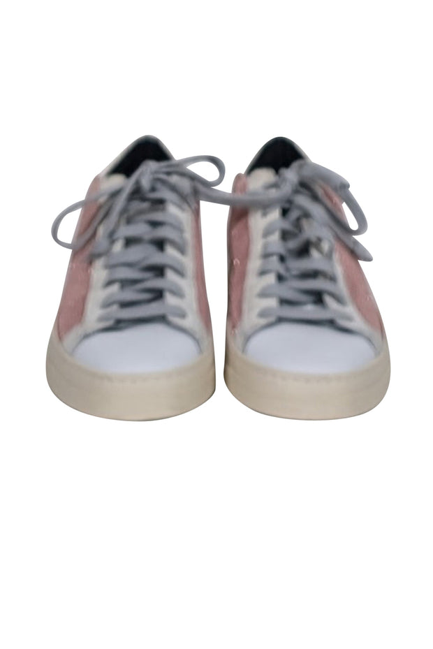 Current Boutique-P448 - Pink Knit Sneakers w/ White Trims Sz 8