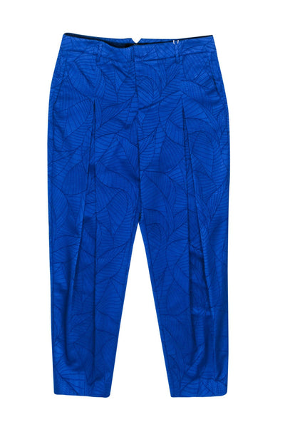 Current Boutique-PT01 - Blue Brocade Pleated Pants Sz 6