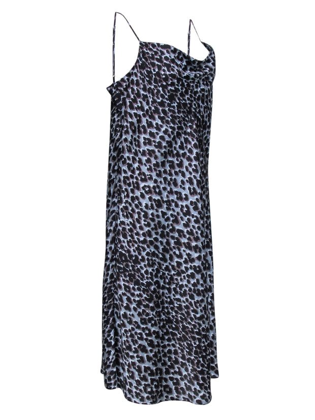 Current Boutique-Paige - Grey & Black Leopard Print Slip Dress Sz XL