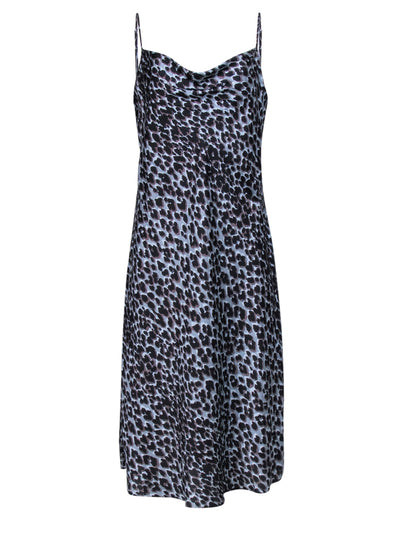 Current Boutique-Paige - Grey & Black Leopard Print Slip Dress Sz XL