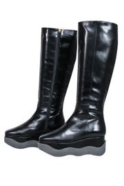 Current Boutique-Paloma Barcelo - Black Leather Platform Tall Boots Sz 8.5