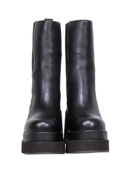 Current Boutique-Paloma Barcelo - Espresso Brown Leather Platform Boots Sz 8.5