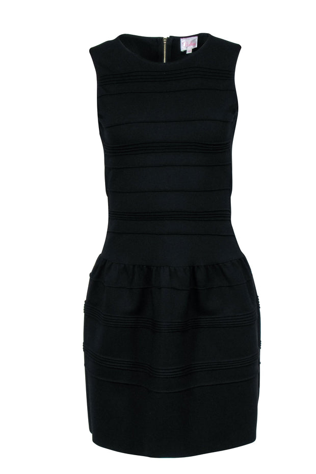 Current Boutique-Parker - Black Sleeveless Ribbed Flared Dress Sz L