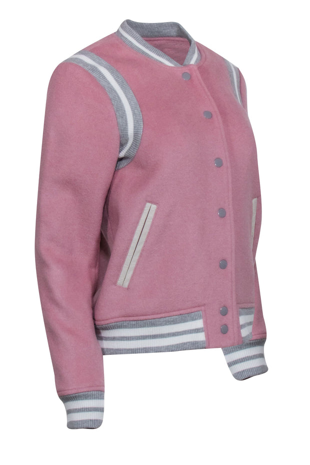 Current Boutique-Parker - Pink & Grey Letterman Style Jacket Sz S