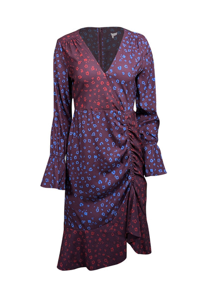 Current Boutique-Parker - Plum Purple & Multi Color Floral Print Long Sleeve Dress Sz 2