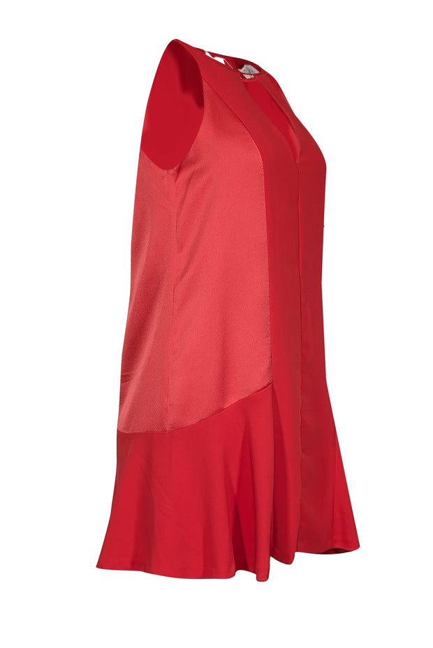 Current Boutique-Parker - Red Satin Key Hole Sleeveless Dress Sz XS