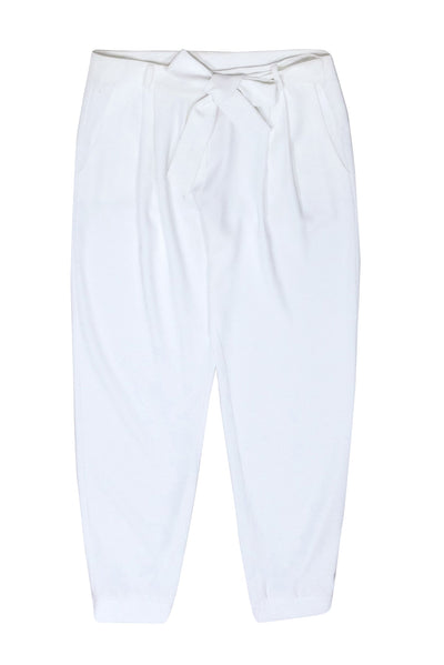 Current Boutique-Parker - White Tailored Pants w/ Sash Sz 6