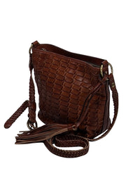 Current Boutique-Patricia Nash - Cognac Leather Woven Crossbody Bag