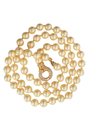 Current Boutique-Patty Tobin - Pearl Strand Necklace w/ Rhinestone Clasp