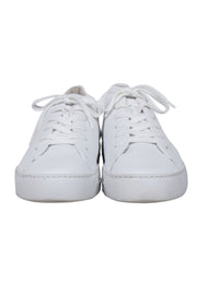 Current Boutique-Paul Green - White Pebbled Leather Lace Up Sneakers Sz 9.5