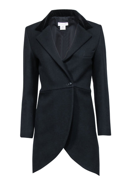 Current Boutique-Paul & Joe - Black Wool Tailcoat Style Jacket w/ Velvet Collar Sz 8