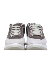 Current Boutique-Pedro Garcia - Grey Satin w/ Cream Platform Sneaker Sz 6.5
