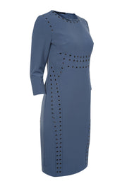 Current Boutique-Per Se - Blue Crop Sleeve Grommet Detail Dress Sz 2