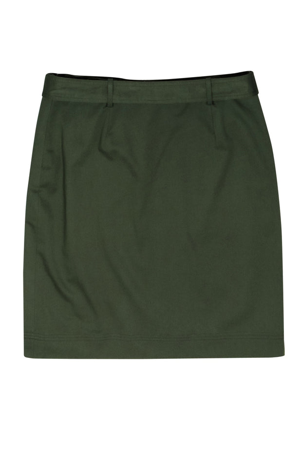 Current Boutique-Per Se - Olive Green Belted Knee Length Skirt Sz 6
