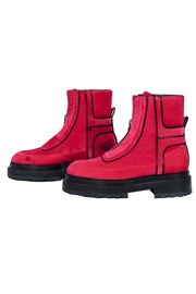 Current Boutique-Pierre Hardy - Hot Pink Velvet Platform Boots Sz 10