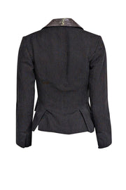 Current Boutique-Pinko - Black Pinkstripes w/ Asymmetrical Sequin Blazer Details Sz 4