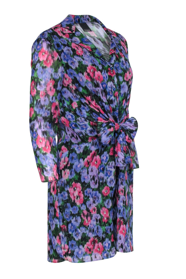 Current Boutique-Pinko - Purple & Pink Multi Color Floral Print Romper Sz 8