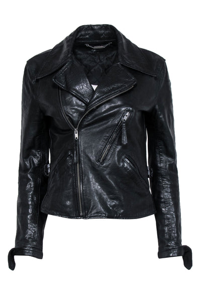 Current Boutique-Polo Ralph Lauren - Black Leather Moto Jacket Sz 4