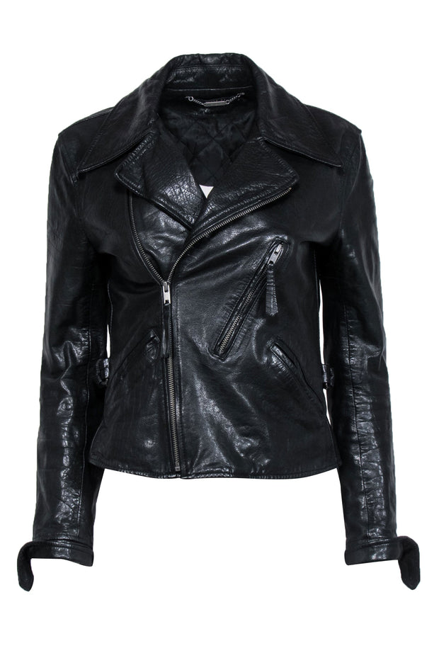 Current Boutique-Polo Ralph Lauren - Black Leather Moto Jacket Sz 4