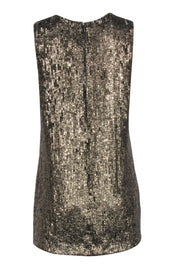 Current Boutique-Polo Ralph Lauren - Olive Green Sequin Sleeveless Mini Dress Sz 10