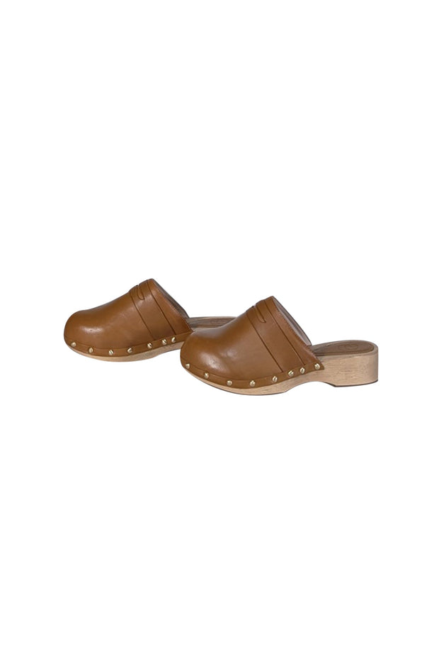 Current Boutique-Porte & Paire - Tan Leather Low Heel Clogs Sz 7.5