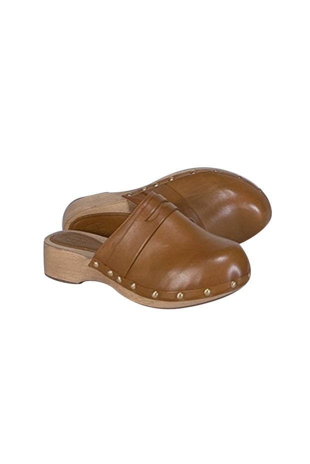 Current Boutique-Porte & Paire - Tan Leather Low Heel Clogs Sz 7.5