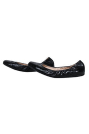 Current Boutique-Prada - Black Crackle Leather Ballet Flats Sz 11