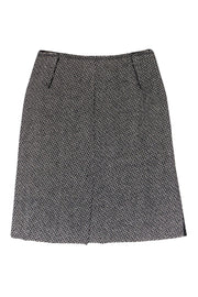 Current Boutique-Prada - Black & Cream Blend Zipper Front Skirt Sz 12