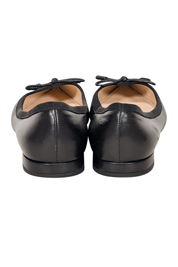 Current Boutique-Prada - Black Leather Pointed Toe Flats Sz 5.5