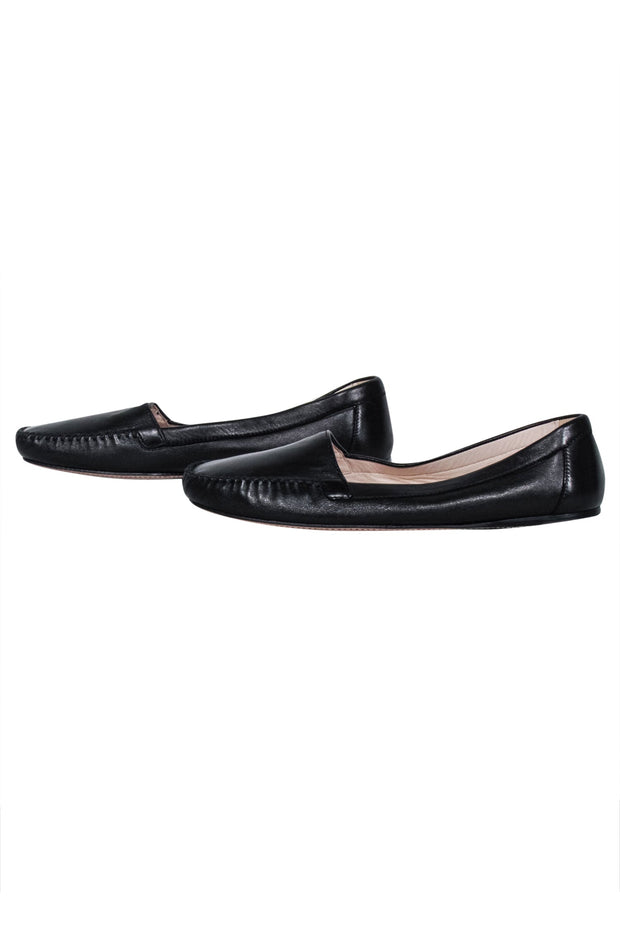 Current Boutique-Prada - Black Leather Slip On Loafers Sz 10