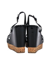Current Boutique-Prada - Black Patent Leather Wedges w/Cork Platform Sz 10.5