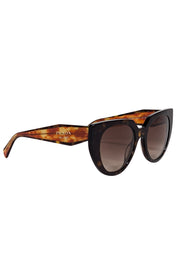 Current Boutique-Prada - Brown Tortoise Round Cate Eye Sunglasses