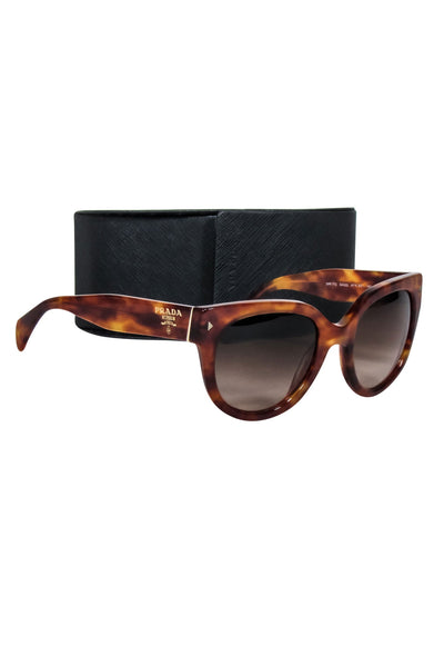 Current Boutique-Prada - Brown Tortoise Rounded Cat Eye Sunglasses