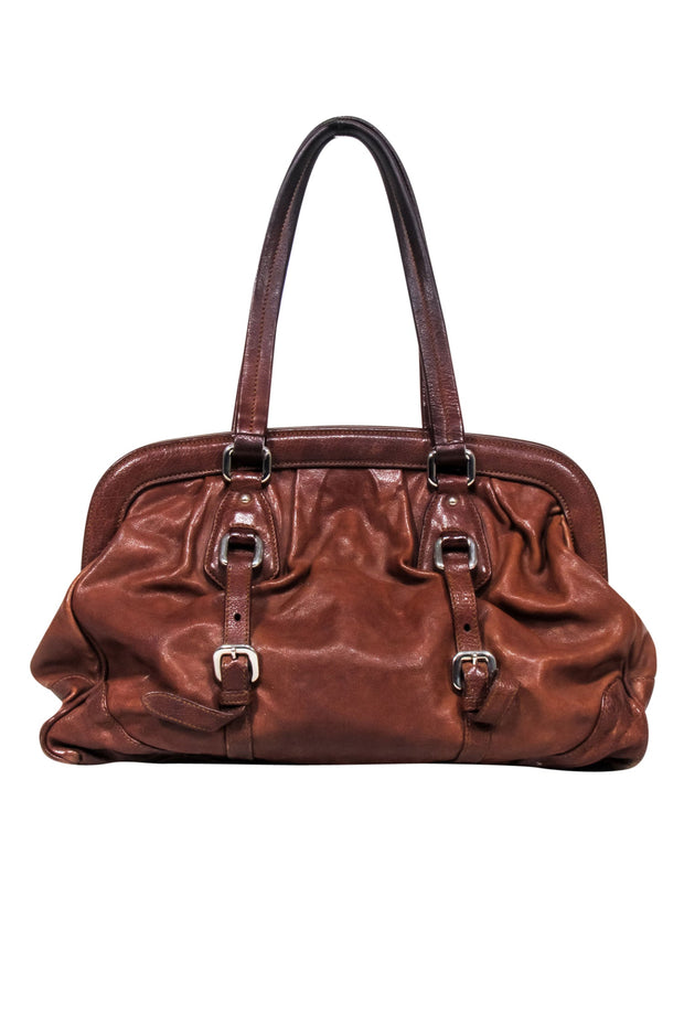 Current Boutique-Prada - Brown "Vitello Shine" Handbag