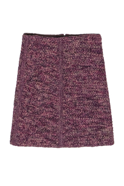 Current Boutique-Prada - Burgundy & Tan Knitted Pencil Skirt Sz 2