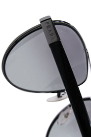 Current Boutique-Prada - Grey Gunmetal Aviator Sunglasses