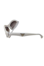 Current Boutique-Prada - Ivory Elongated Cat Eye Sunglasses