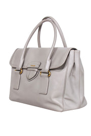 Current Boutique-Prada - Light Taupe Saffiano Leather Tote Bag "Rare"