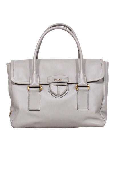 Current Boutique-Prada - Light Taupe Saffiano Leather Tote Bag