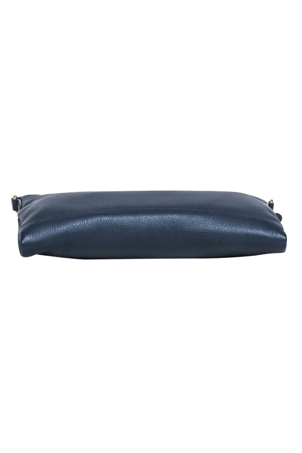 Current Boutique-Prada - Navy Pebbled Leather "Daino" Crossbody Bag w/ Gold Hardware