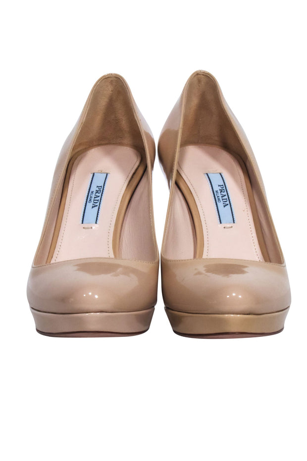 Current Boutique-Prada - Nude Patent Leather Basic Pumps Sz 6