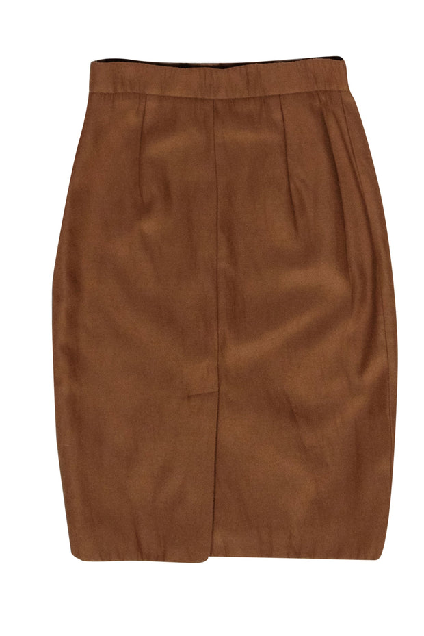Current Boutique-Prada - Tan Wool Blend Pencil Skirt Sz 4