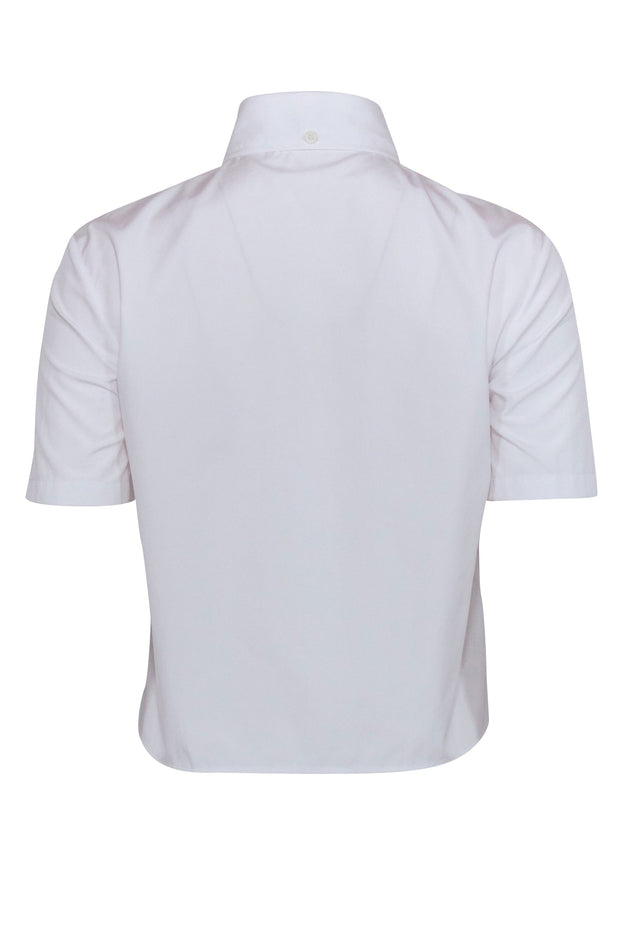 Current Boutique-Prada - White Cotton Cropped Button Front Shirt Sz 4