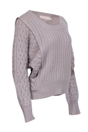 Current Boutique-Preen Line - Dark Beige Cable Knit Sleeve Sweater Sz S