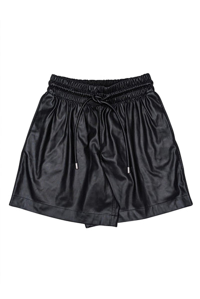 Current Boutique-Proenza Schouler - Black Faux Leather Shorts Sz S